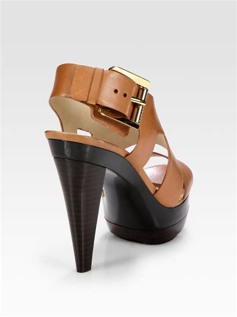 michael michael kors carla leather platform sandal